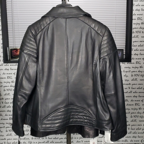 💥NEW💥 Womans 1X Black Soft Leather Coat - Picture 3 of 5